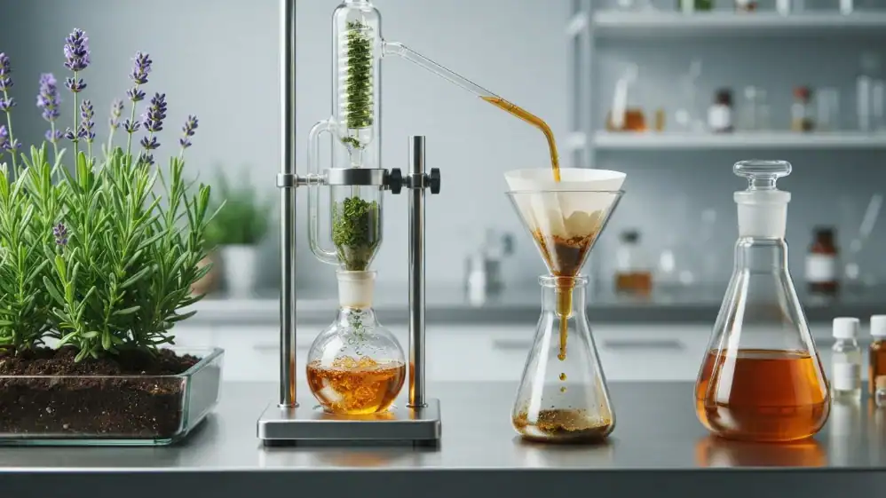 Proceso de obtención y filtrado de un extracto vegetal
